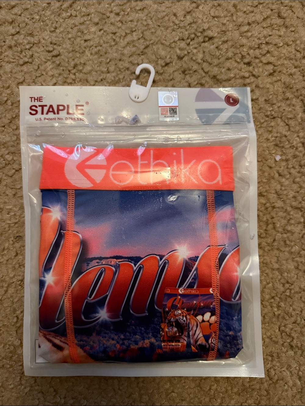 ethika Clemson Orange Waistband Blue & Orange Graphic Boxer Briefs